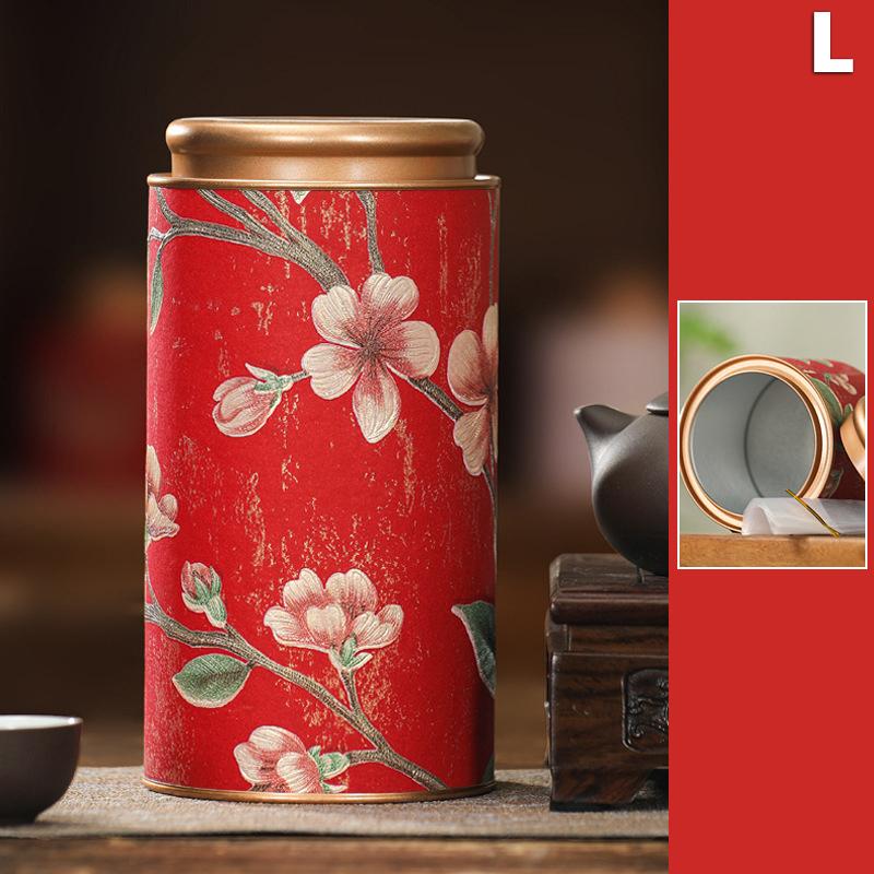 Flower Pattern Empty Tea Tin Can Household Green Black Tea Sealed Jar Portable Home Small Tea Packaging Box Tinplate Storage Can