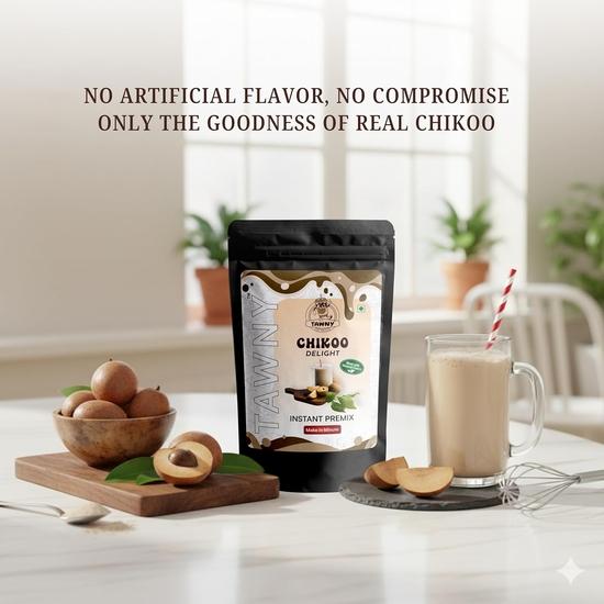 TAWNY Chikoo Delight Instant Premix – Rich & Creamy Sapodilla (Chikoo) Flavoured Drink Mix, Made with Natural Ingredients, Quick (Pack of 3)