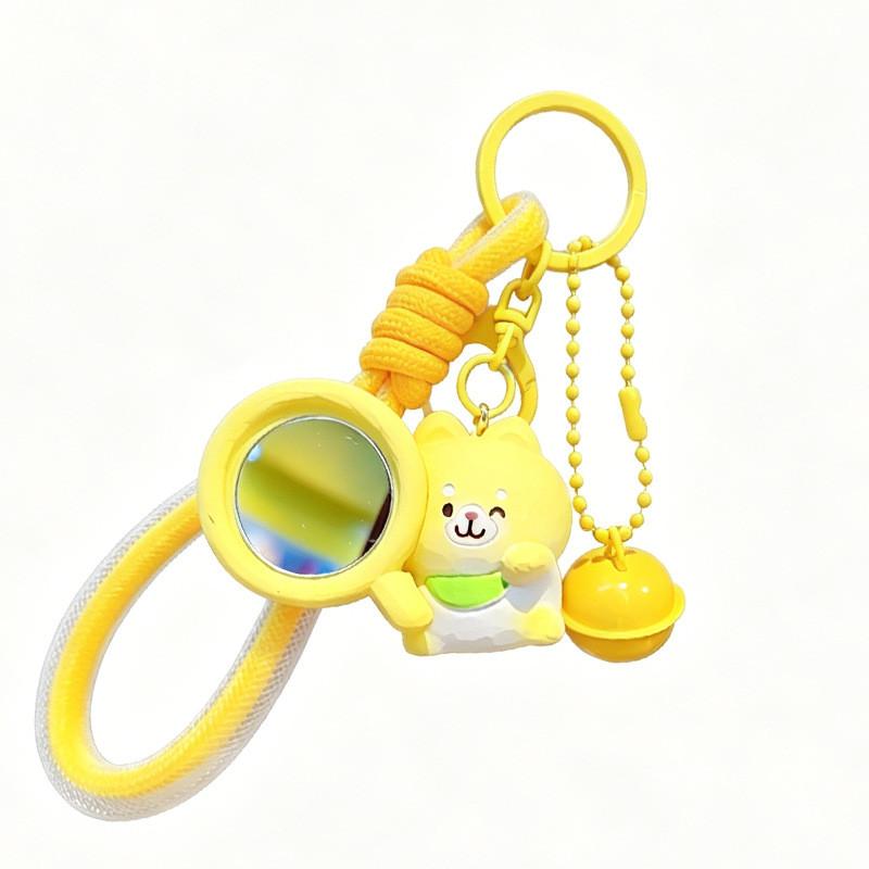 Cute Pet Keychain Makeup Mirror Resin Car Keyring For Girl Gift