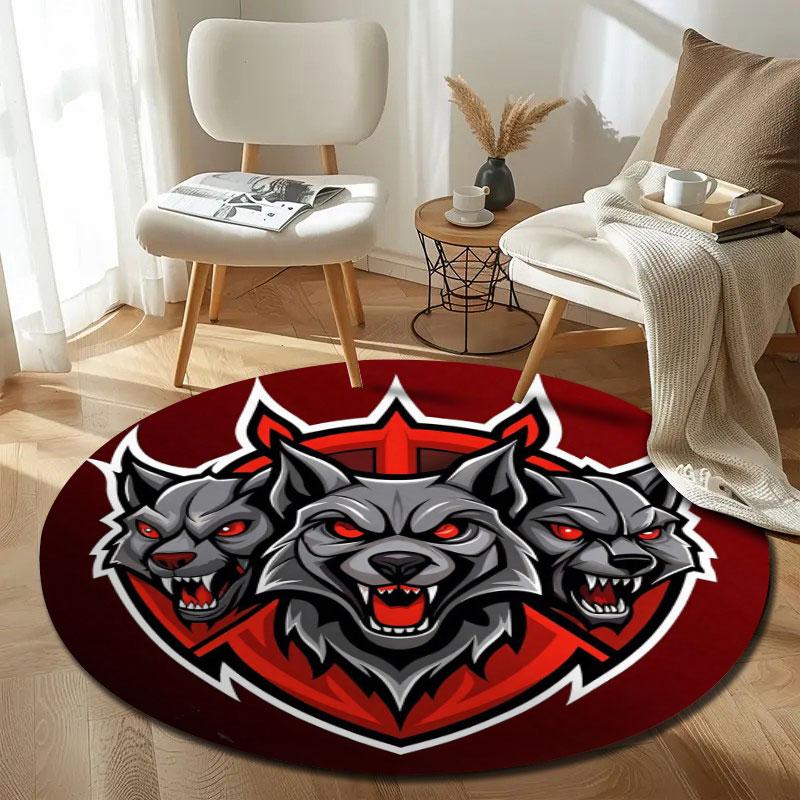 Minimalist Round Moon Multicolor Rug Pad, Non-Slip Floor Mat for Bathroom