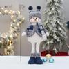 Blue Telescopic Snowman Plush Doll Christmas Decoration