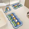 Minimalist Diatomaceous Earth Floor Mat Set Non Slip Bathroom Mat U Shape Toilet Rug Absorbent Dirt Resistant Wash Basin Door Mat