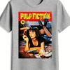Unisexs Pulp Fiction Graphic Tshirt Black Casual Crew Neck Tee With Iconic Movie Design