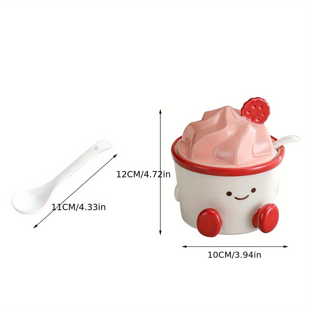 Single Pack Cute Cake Shaped Ceramic Seasoning Jar, High-Value Seasoning and Spice Tool, Salt and Pepper Shaker, Table Decorations,Single 235ml/7.95oz