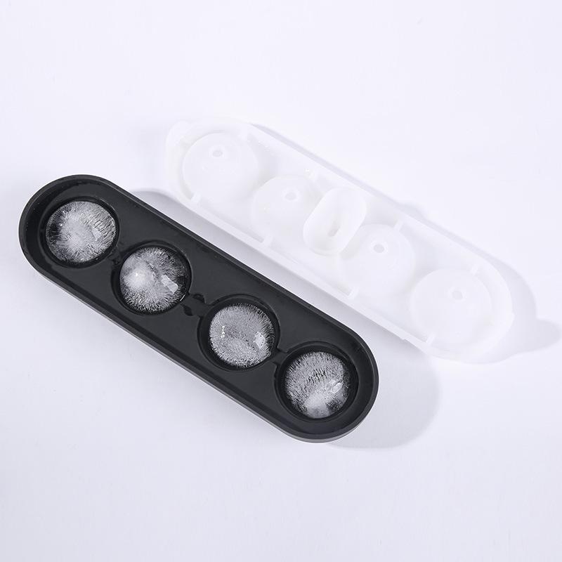 Ice Tray Silica Gel Ice Ball 4-Hole Circular Ice Cube Ice Tray Mold Household Ice Maker