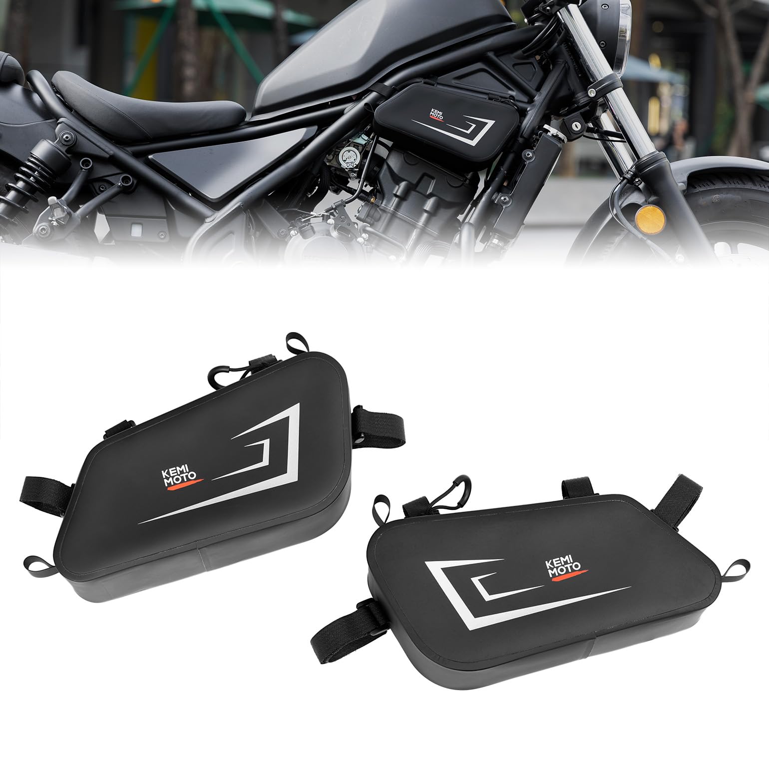 

KEMIMOTO KM1019 Motorcycle Side Bag, Left and Right Set, Tool Bag, Deformation Resistant, Sorting 6L