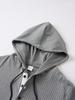 Men's Casual Long Sleeve Hooded Pullover with Drawstring and Buttons for Autumn/Winter