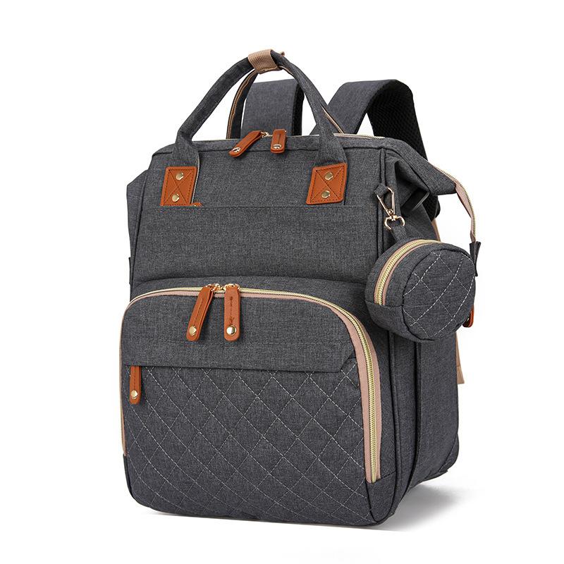 New Mommy Bag Large Capacity Portable Baby Bag Embroidered Thread Pacifier Bag Lightweight Double Shoulder Maternal and Infant Bag