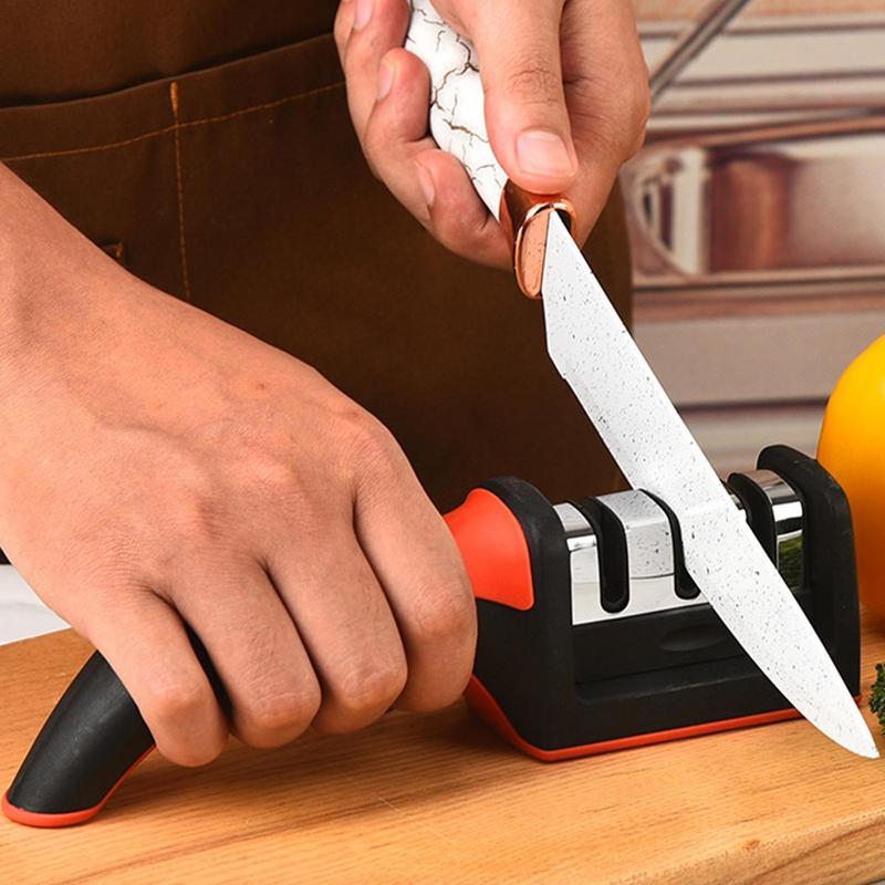 Cutter Sharpener Multi-Stage Ergonomic Professional Precision Sharpening Stone Quick Anti-Slip Multifunctional Sharpener Tool