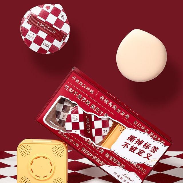 Jesireca - Set of 2: Checker Powder Puff with Case