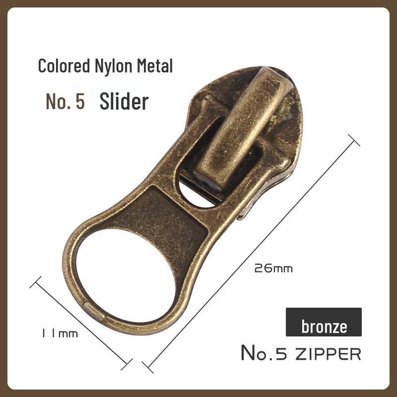Nylon- und Metall-Reißverschlussanhänger für Jacken und Taschen (Nein. 3 & Nein. 5)