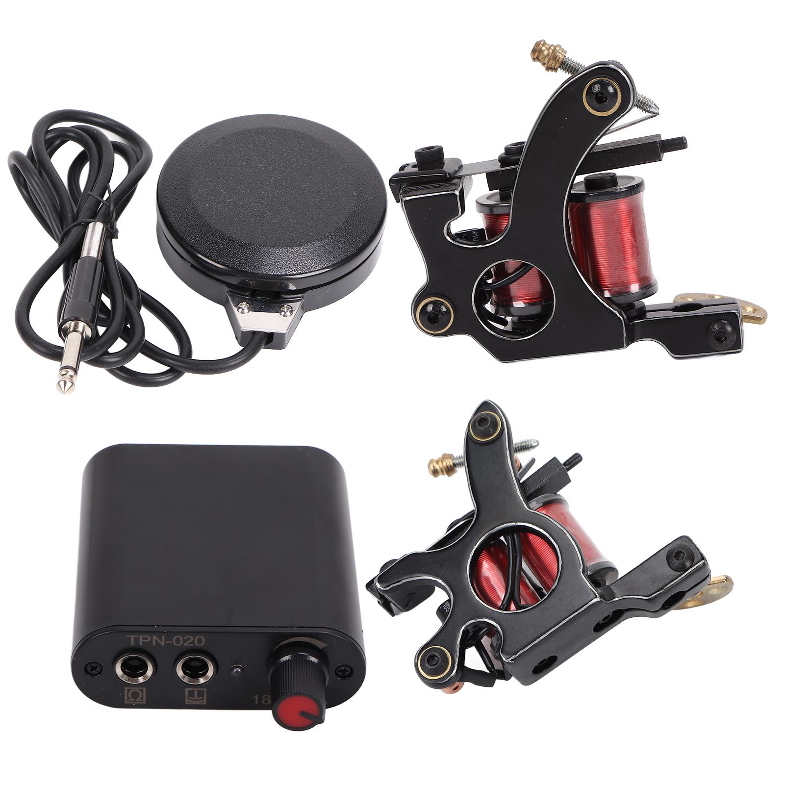 

Комплект тату-машинки с катушкой, блок питания для ножной педали, крем для ремонта, набор инструментов для практики татуировки для начинающих EU Plug