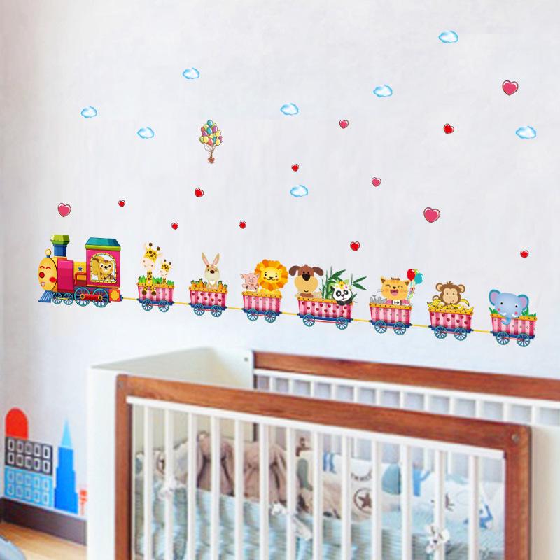 Removable Cartoon Wall Stickers for Kids Room Kindergarten Creative Christmas Birthday Gift Decals