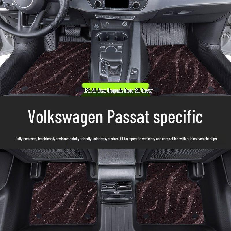 Volkswagen Passat Car Floor Mats: TPE Material, Surround Design, Door Sill Protection, Fits 19-26 Models, Eco-friendly
