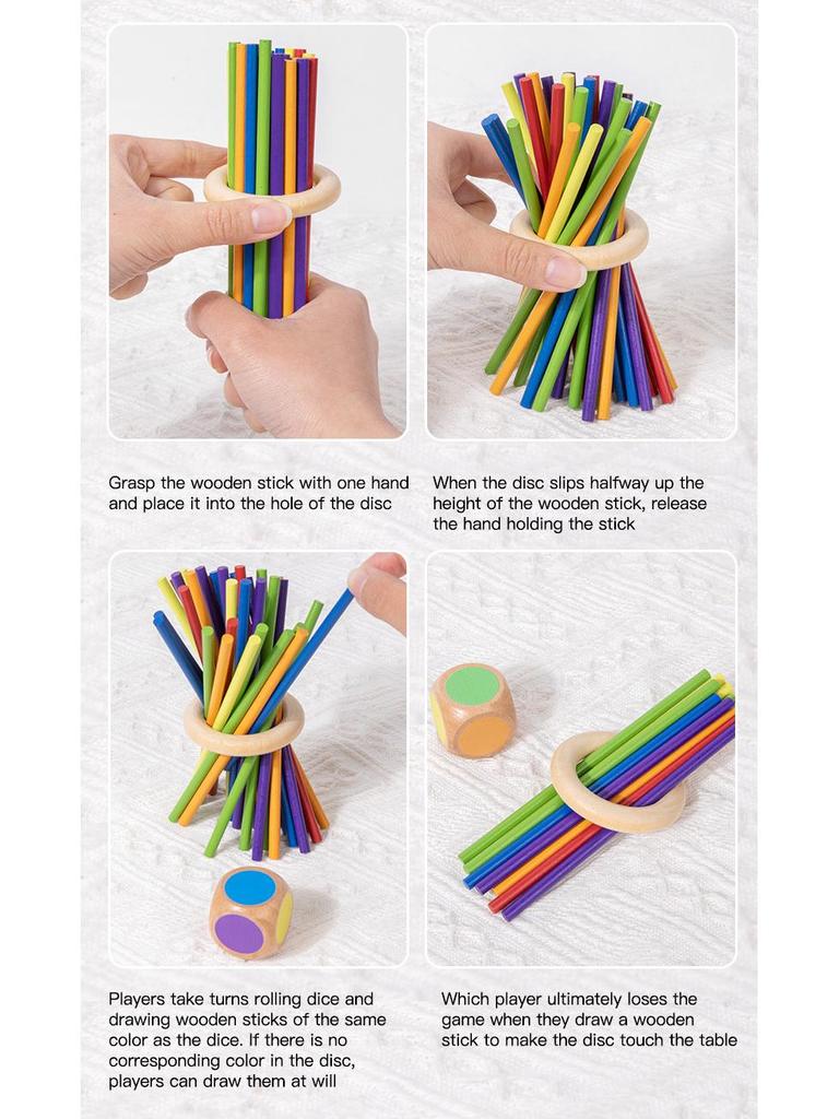 Montessori Wooden Stick Game: Interactive Parent-Child Toy for Ages 3-6