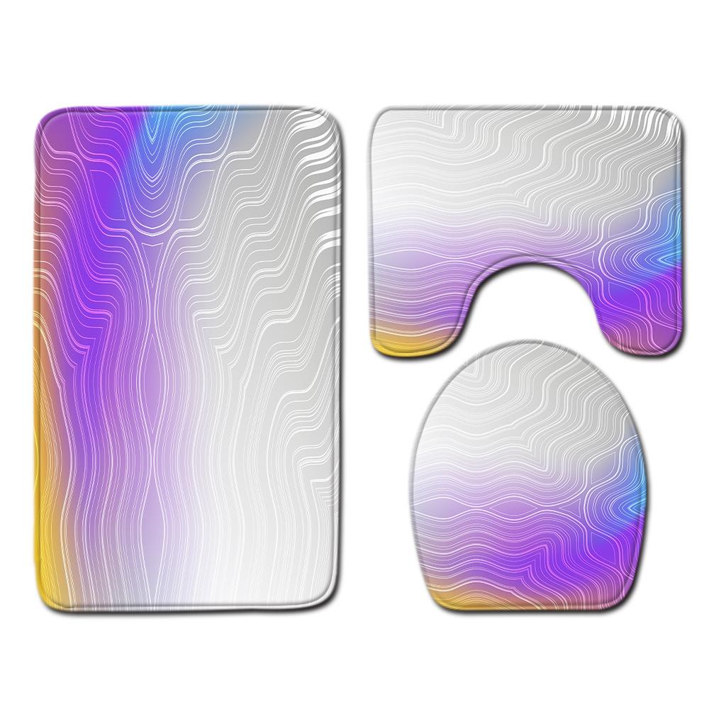 Gradual Change Pattern Toilet Floor Mat Three-Piece Bathroom Three-Piece Carpet Door Mat
