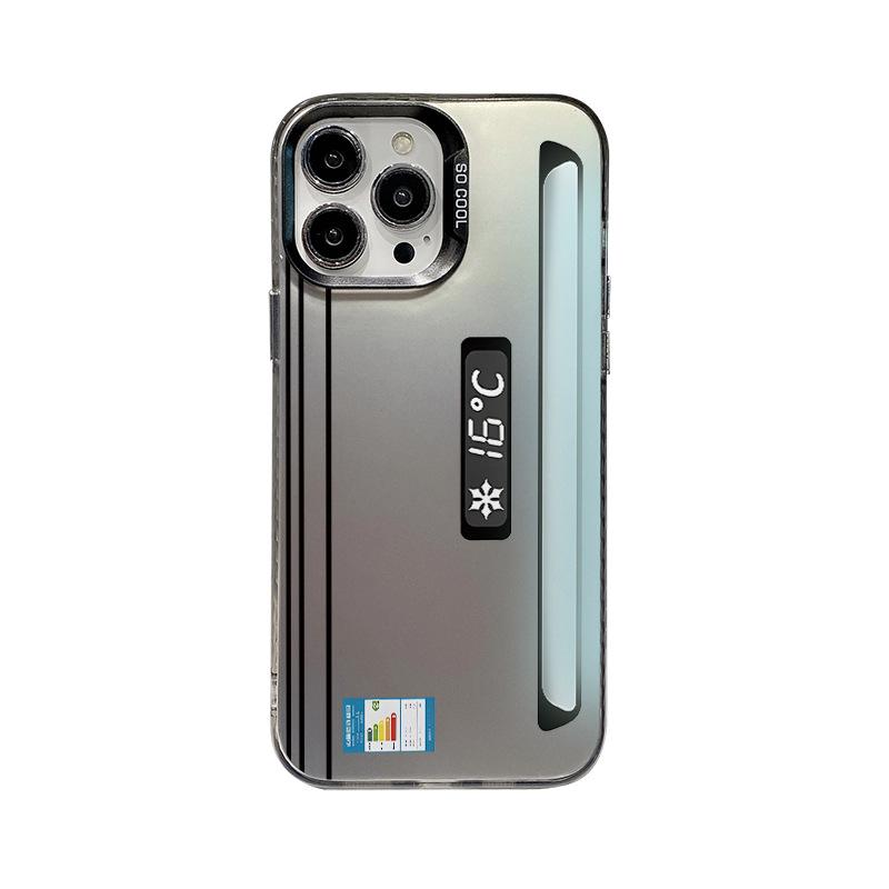 Mobile Phone Case Summer Creative Air Conditioner for IPhone15pro Color Silver Case 13/14pm for Apple Phone Protective Case