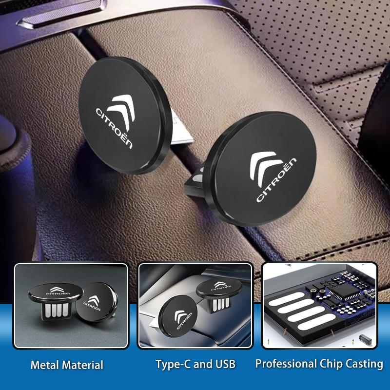 Car USB Type-C Flash Drive Mini Memory Stick Music Device Accessories For Citroen C4 C3 C5 C1 C2 Berlingo Celysee Cactus Picasso