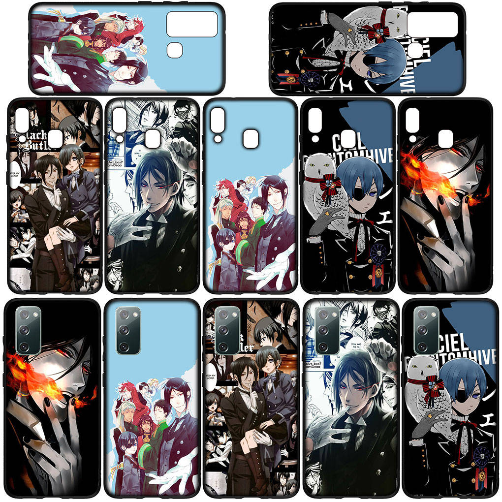 Phone Case for Samsung Galaxy S25 S24 S23 iPhone 16 15 Xiaomi Redmi Note 14 13 12 16E X 8 11 Pro Max OPPO Moto Huawei A05 A16 Anime Black Butler Cover