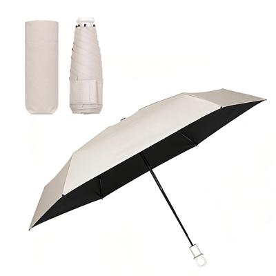 Lightweight Parasol UV Protection Complete Sun Manual Compact Folding Umbrella with 4cm Wide Band and Storage UV Suitable for Sunny and Rainy and Gift
