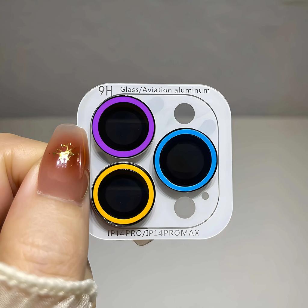 2-3Pcs Luxury Fluorescence Ceramic Camera Protect Cap For IPhone 17Pro Max Air 16 15 14 13 Plus Ring Lens Anti-scratch Glass Cap