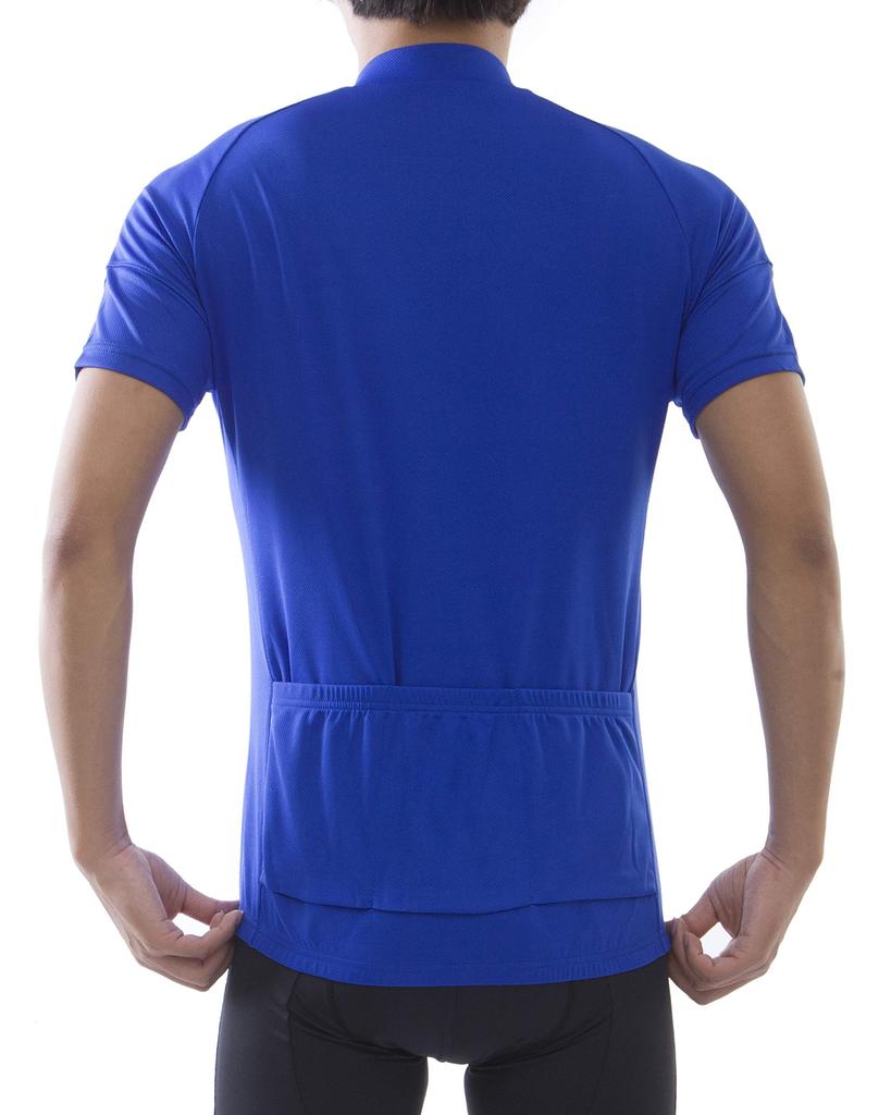 Welkruz Men's Short Sleeve Cycling Jersey, Cycling Apparel for Bicycles, Road Bikes, Summer Cycling, Jersey Shirt, Spring/Summer 2015 (Blue, L)