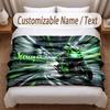 Motorcycle Biker Theme Soft Blanket Personalized Custom Name Text Print Warm Blanket Home Sofa Bedroom Decor