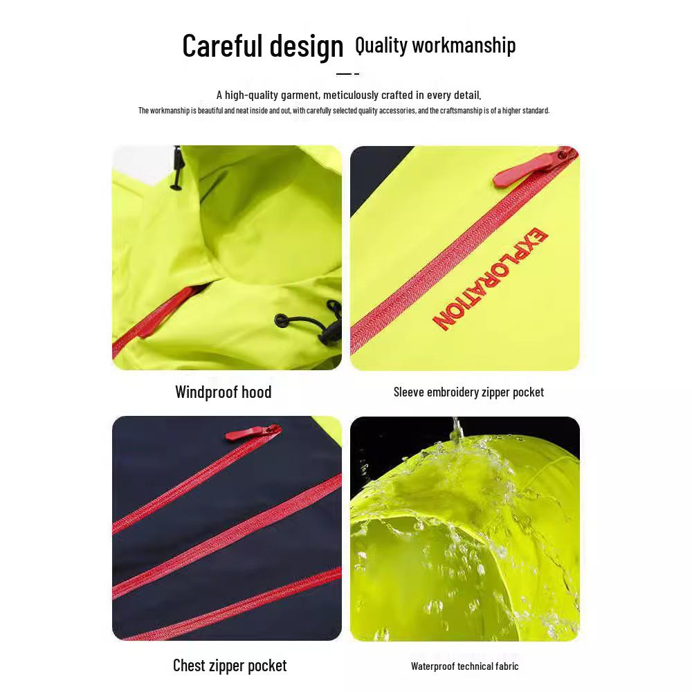 Big Brand Blue Assault Jacket 2025: Windproof, Waterproof, Stylish for Men & Women, Ideal for Spring & Autumn Mountaineering.