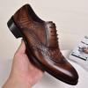 Brogue Oxford Men Vintage Leather Shoes Crocodile Embossed Big Size Classic Retro Style