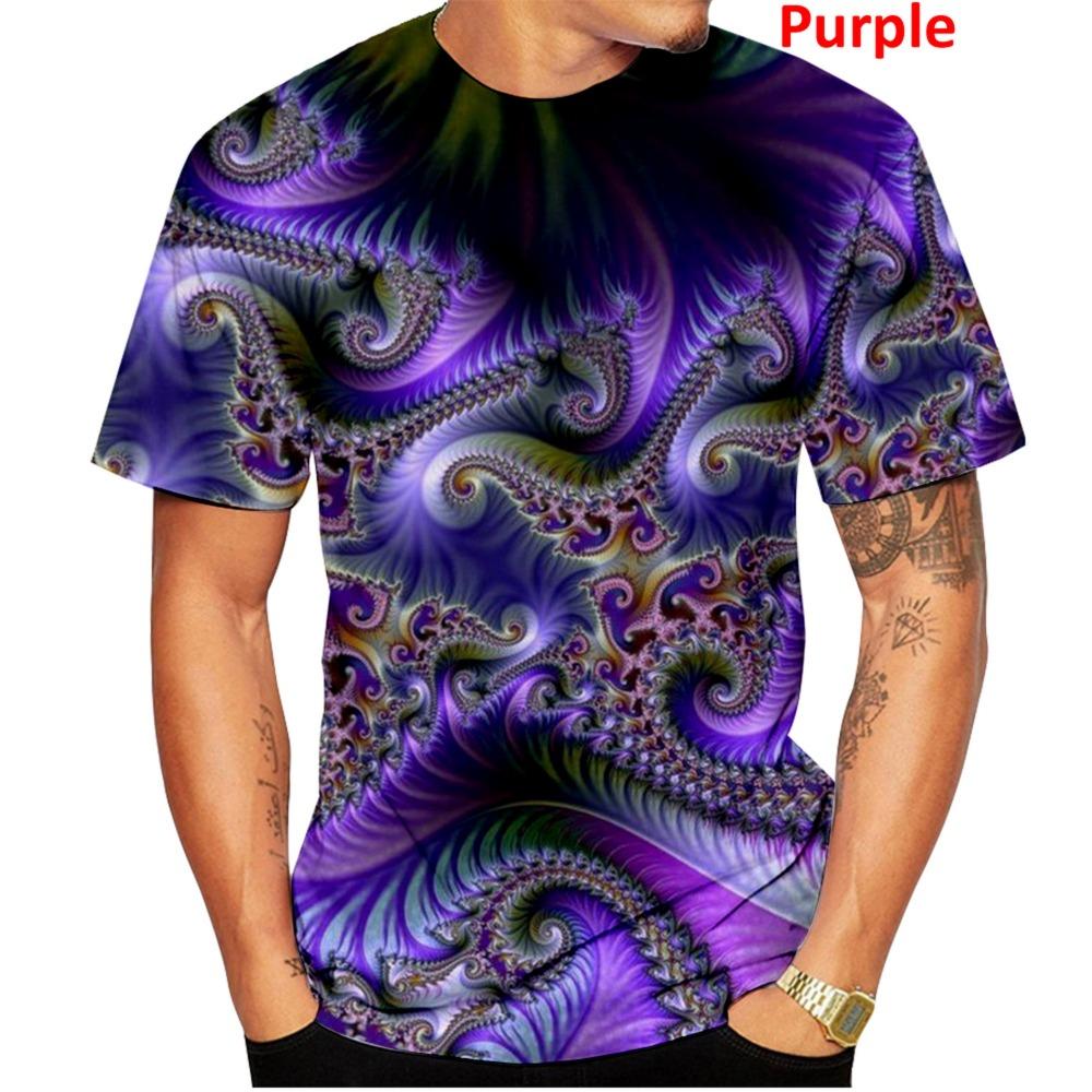 Latest Fashion Men's Colorful 3D Printed T-Shirt Swirl Funny Short Sleeve T-Shirt