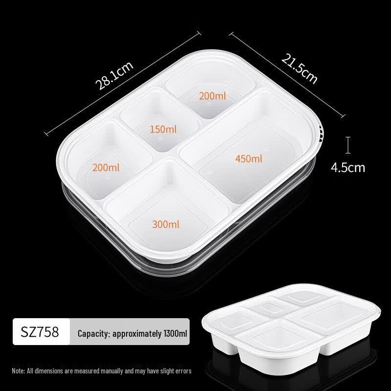 Jingzhifeng Disposable 5-Compartment Bento Lunch Box