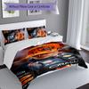 3pcs Racing Driver M-Max Verstappen Themed Duvet Cover Set, Includes 1 Duvet Cover and 2 Pillowcases,Skin-Friendly&Comfortable Fabric,Suitable Bedding