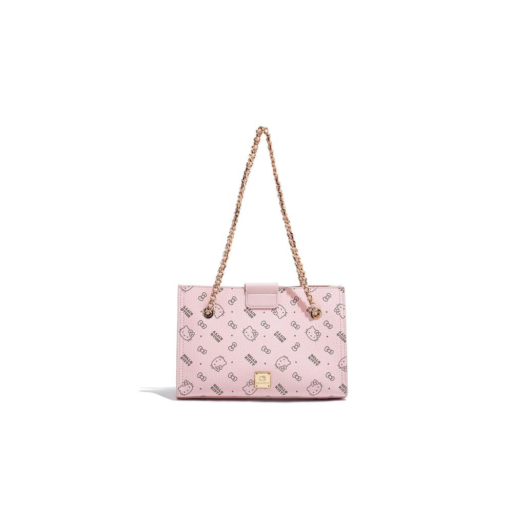 New Sanrio Hello Kitty PU Tote Bag, Shopping Bag, Shoulder Bag Regular Women's Pink/Brown SHHF41488