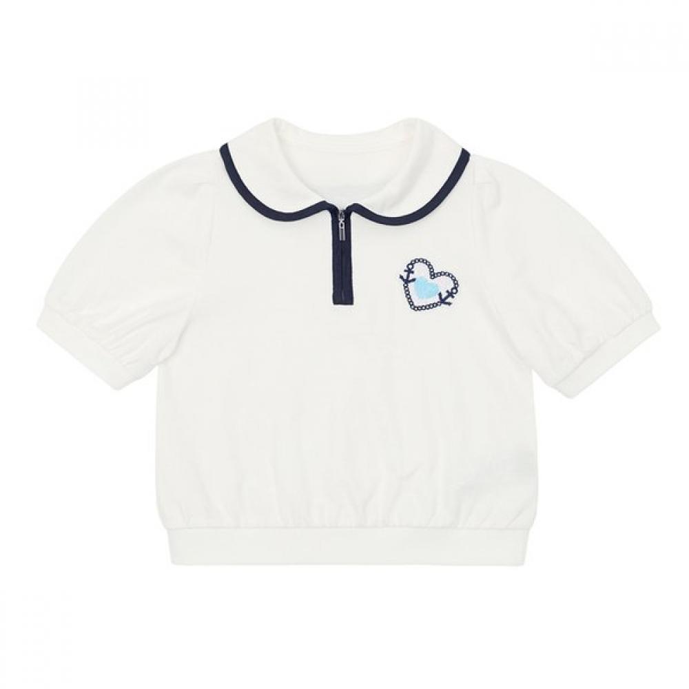 Tiffany Half Zip Tee Ivory T52kst010 Ivory/130
