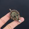 Copper Seraphinite Pendant, 999 Copper Wire Wrapped Gemstone Jewelry, Handmade Pendant, For Thanksgiving