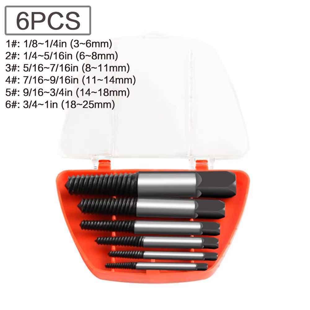 5/6/8pcs,Damaged Broken Screw Remover Extractor,Drill Bits Steel Durable Easy Out Remover Tool,Works On Wood and Machine Screws