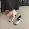 Fashion Silver Rhinestone Mary Jane Shoes Women's Spring Summer Versatile Casual Flats for Daily Wear Comfortable Slip on Shoes