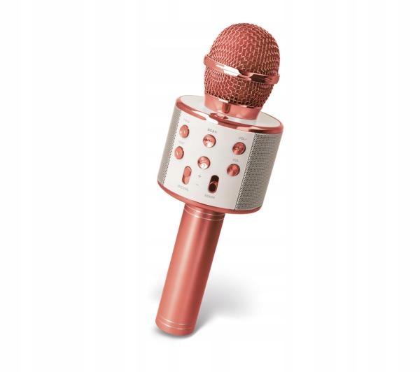 Mikrofon Karaoke Bezprzewodowy Głośnik Bluetooth Rose Gold Złoty