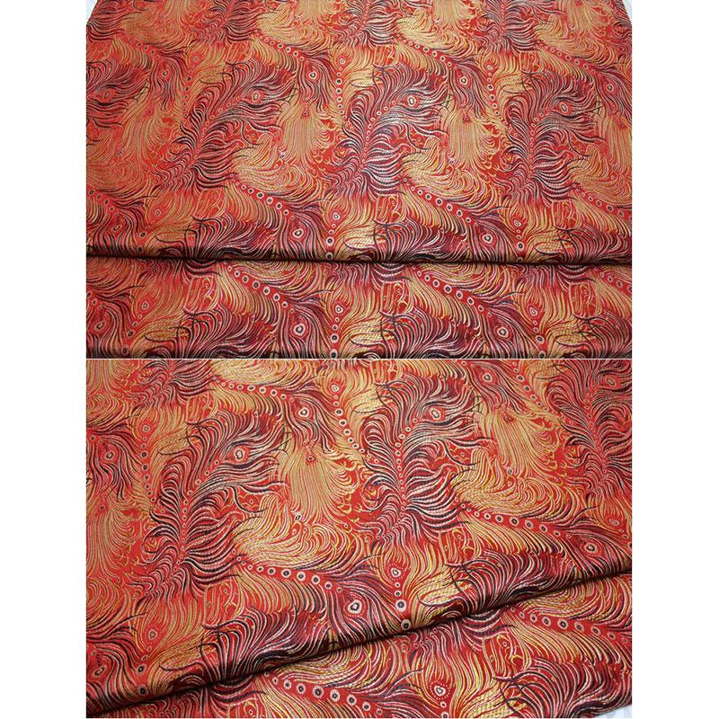 50*75cm Antiker Stil Pfauenfeder Muster Jaquard Satin Brokat Stoff DIY Nähen Cheongsam Bekleidung Polster Dekorationsstoff
