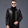 Men's Genuine Leather Sheepskin Jacket for Middle-Aged/Elderly - Spring/Autumn Wear