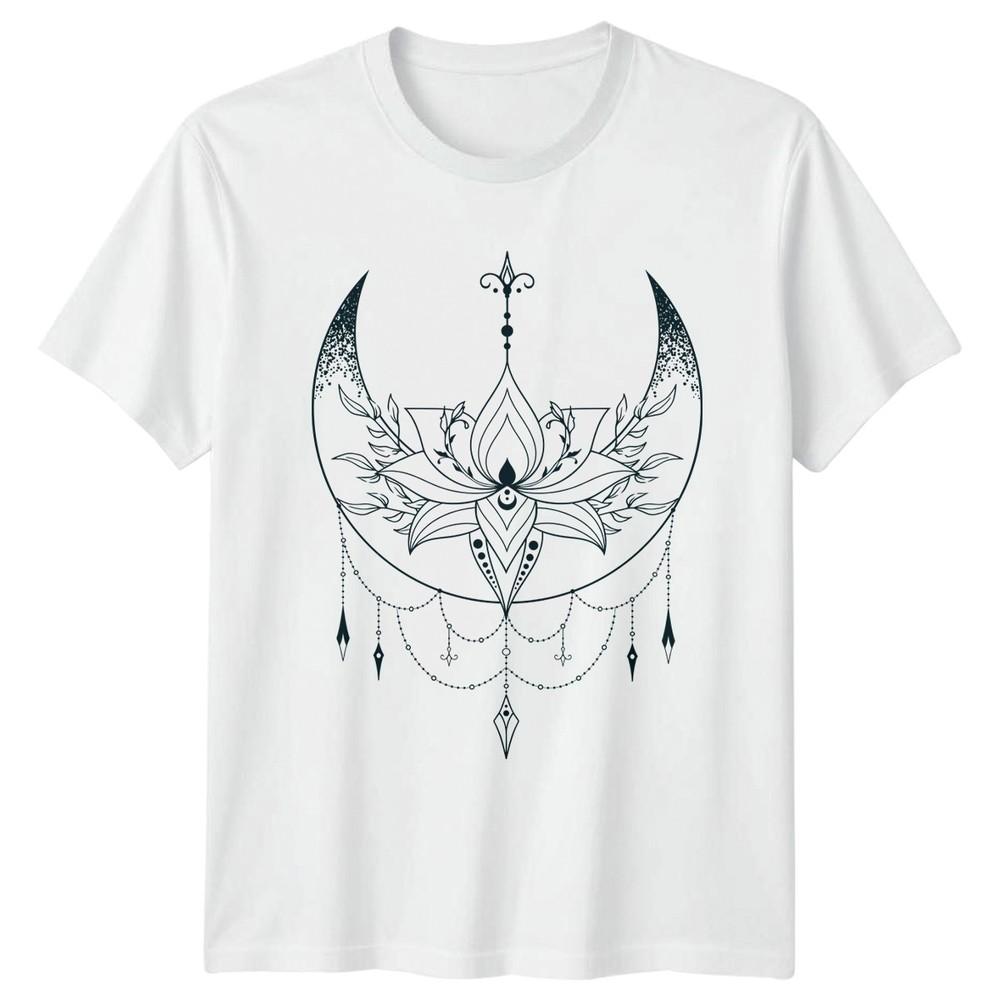 Intricate Celestial Lotus Flower Unisexs TShirt Witchy Bohemian Gift Her S