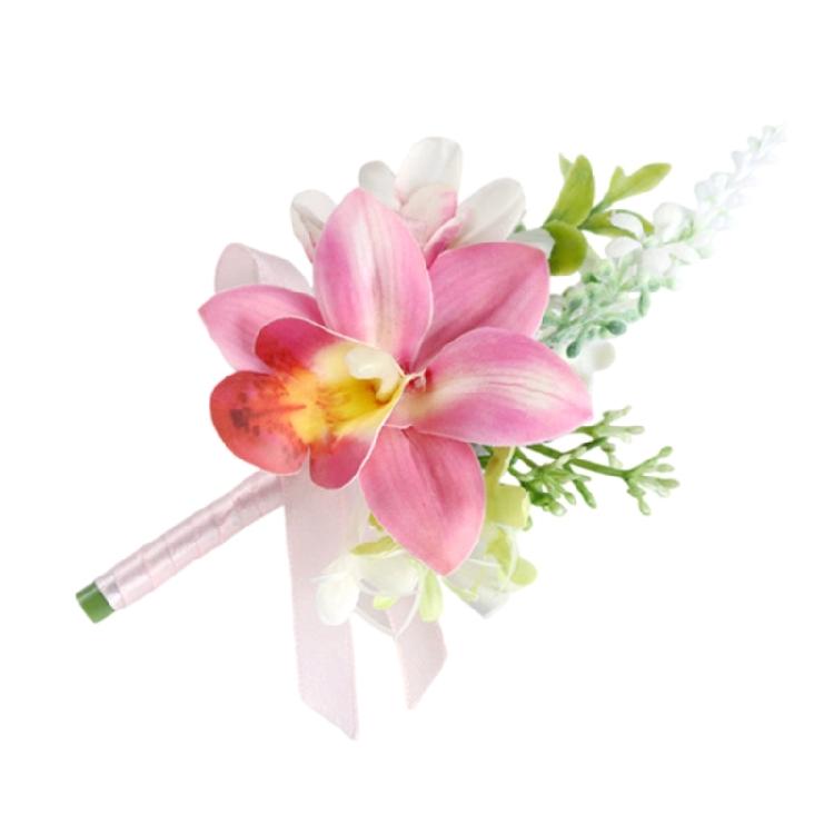 Функциональный набор цветочных аксессуаров для свадебного торжества. Набор бутоньерки и браслетов из искусственных шелковых цветов. Украшение.