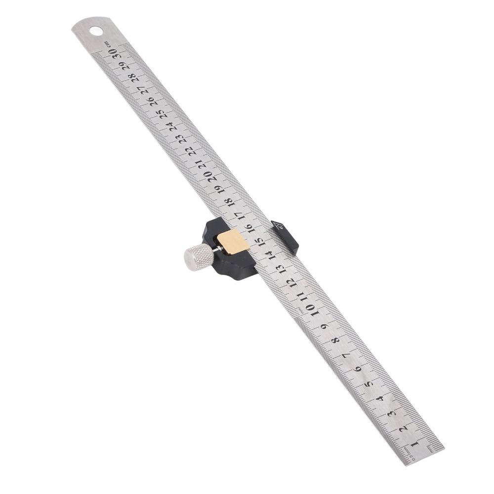 Durable 12 Inch Steel Ruler 30cm Aluminum alloy Metric Imperial Ruler Silver Precision Measuring Tool Workshop