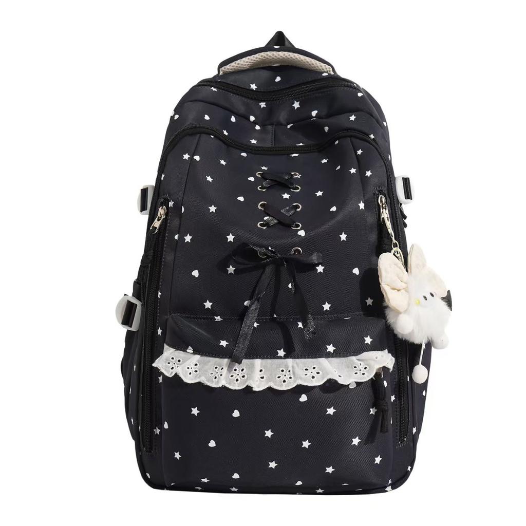 Schoolbag New Junior High School Girls Girl Heart Atmosphere Polka Dot Large Capacity Schoolbag Versatile High Value Female Student Backpack