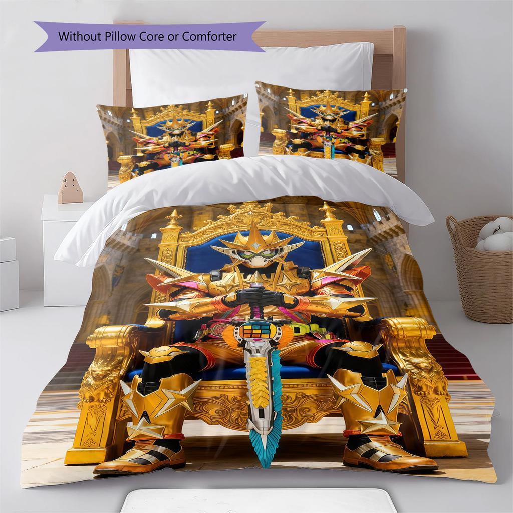 Kamen Rider Dynamic Armor Bettwäsche-Set Anime Bettbezug Polyester Weiche Bettwäsche Einzelbett Doppelbett Queen King -QJY