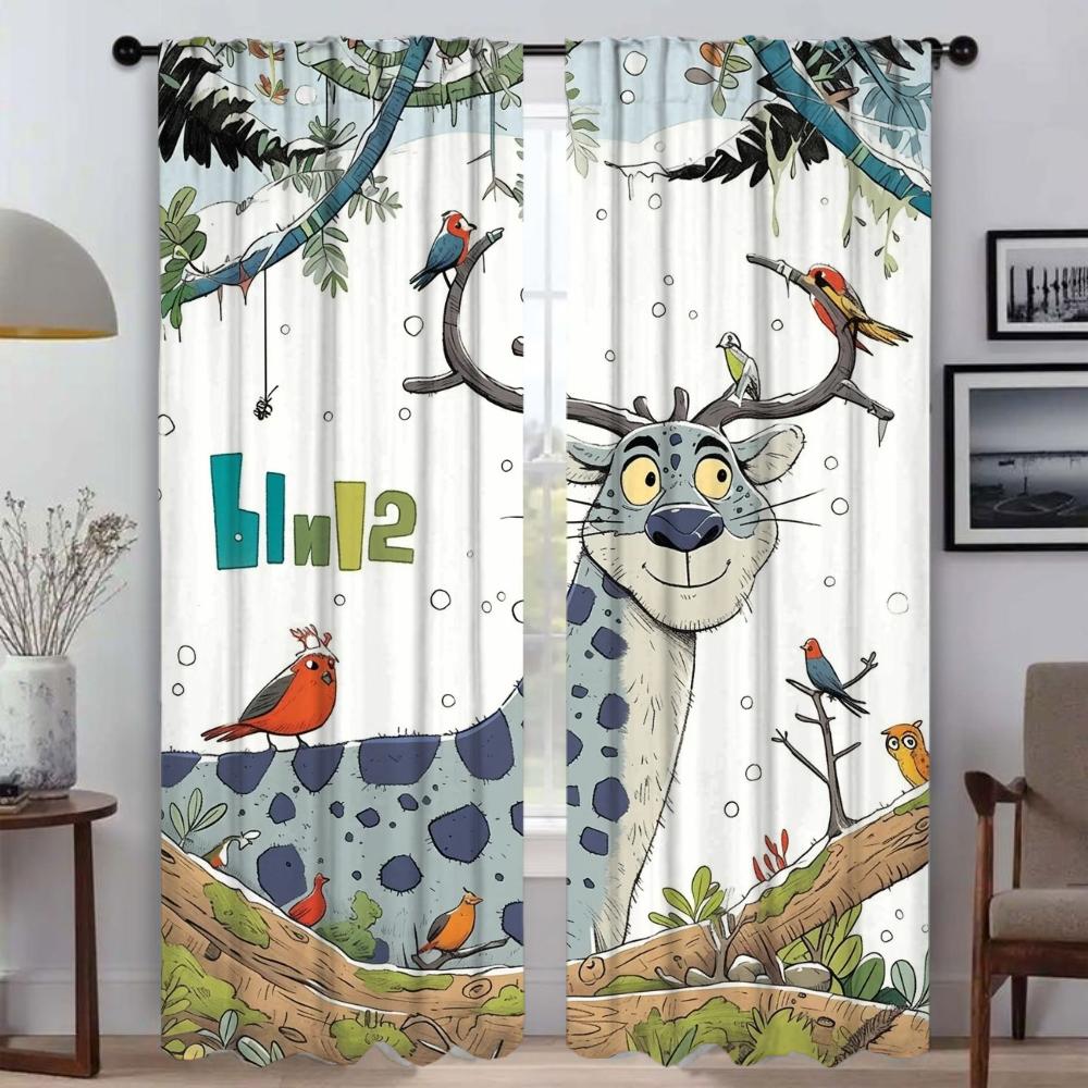 

Шторы Makrod Forest для гостиной, тюль для спальни, перегородки, шторы для домашнего интерьера, 2 шт., камера для кухни W50xH70cmx2pcs-CL