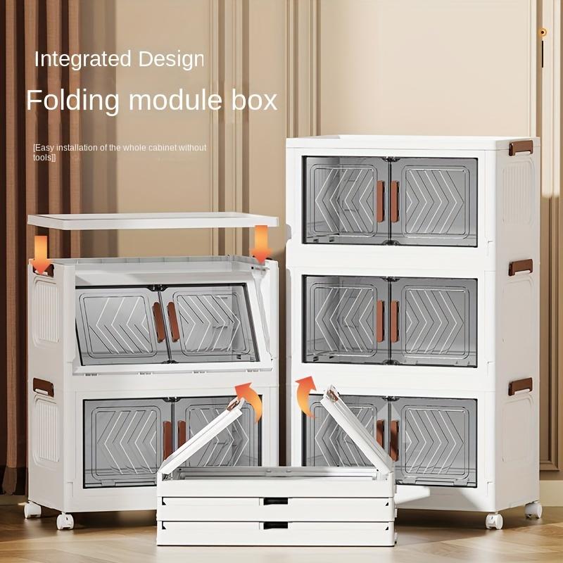 Multi-layer Household Storage Cabinet, Foldable And Stackable Plastic Organizer, No Installation Required,  Folding Storage Box