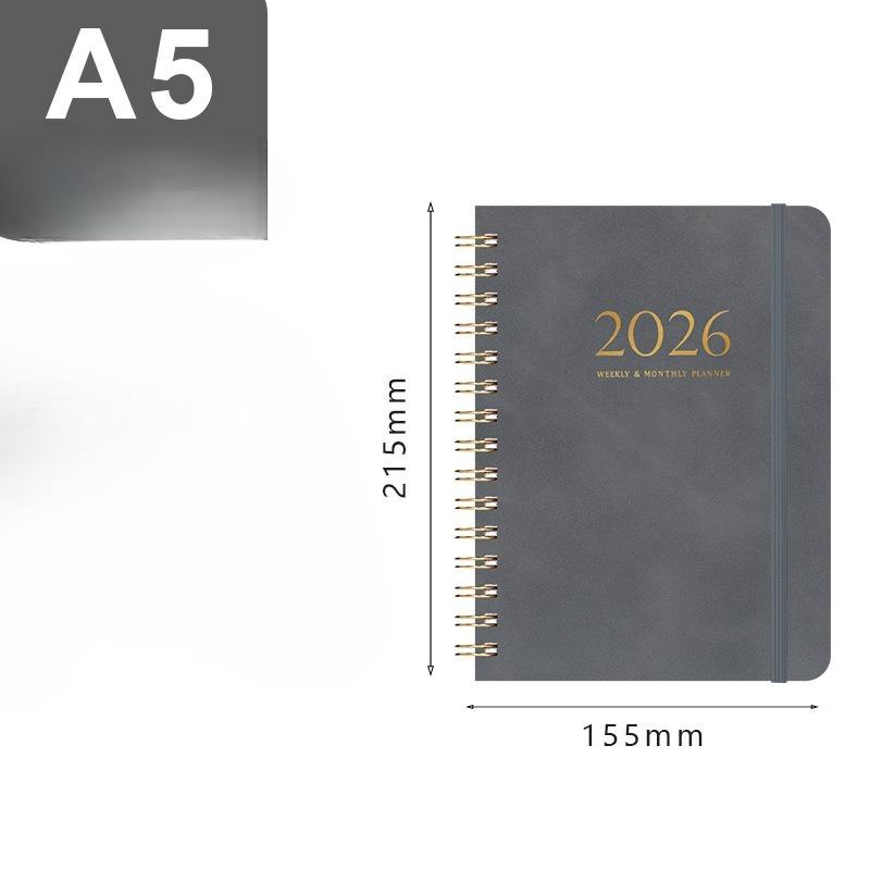 

2026 Planner - Weekly and Monthly Planner, A5 Size, Hard Cover Grey сірий