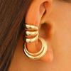 Unique Vintage Fake Piercing Metal Ear Clips Asymmetry Round Cartilage Ear Clip for Women Fashion Jewellery Christmas Gift