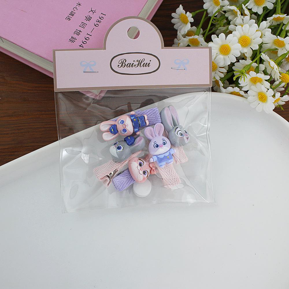 Disney Hairpin Zootopia Cute Girl Cartoon Creative Rubber Band BB Clip Children Student Gift Hair Decoration